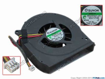 69022 SUNON B0506PGV1-8A Cooling Fan  11.MS.V1.B1833.F.GN, s60x60x11, 1.8W, Bare Fan SUNON B0506PGV1-8A Cooling Fan  