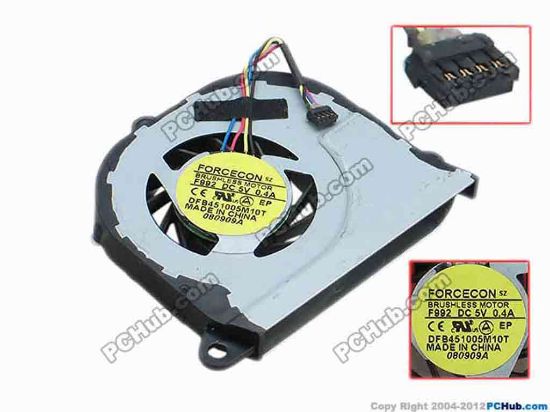 69028 Forcecon DFB451005M10T Cooling Fan  F992, s50x60x9, w25x4x4, 0.4A, Bare Fan Forcecon DFB451005M10T Cooling Fan  
