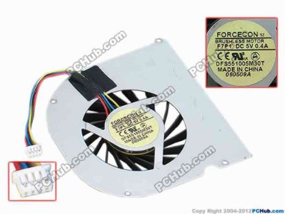 69029 Forcecon DFS551005M30T Cooling Fan  F7P1, s70x68x11, w45x4x4, 0.4A, Bare Fan Forcecon DFS551005M30T Cooling Fan  