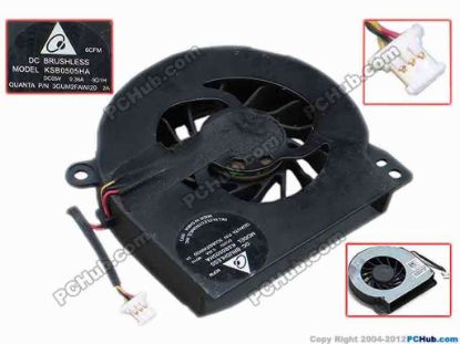 69031 Delta Electronics KSB0505HA Cooling Fan  -9D1H, s65x63x11, w40x3x3, 0.36A, Bare Fan Delta Electronics KSB0505HA Cooling Fan  