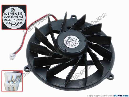 69042 Panasonic UDQF2RH05-AS Cooling Fan  dia65x16, w55x2x2, 0.43A, Bare Fan Panasonic UDQF2RH05-AS Cooling Fan  