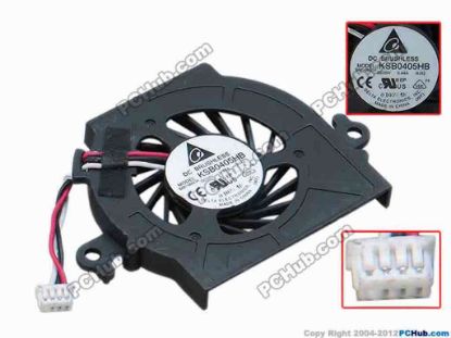 69044 Delta Electronics KSB0405HB Cooling Fan  -9J42, s44x63x8, w25x3x4, 0.44A, Bare Fan Delta Electronics KSB0405HB Cooling Fan  