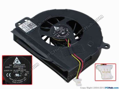 69046 Delta Electronics KSB0505HA-C Cooling Fan  -9K1Q, DP/N:0CNRWN, s63x70x14, w15x3x3, 0.4A, Bare Delta Electronics KSB0505HA-C Cooling Fan  