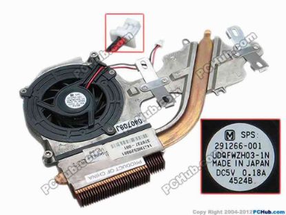 69073 Compaq Evo N610c Cooling Fan  SPS P/N:291266-001, w55x2x2, 0.18A Compaq Evo N610c Cooling Fan  