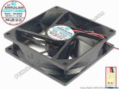 70247 XIFAN / Xinruilian RDL9025S Server - Square Fan sq92x92x25, w150x2x2, DC12V 0.16A XIFAN / Xinruilian RDL9025S Server - Square Fan 
