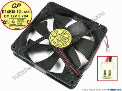 70332 Y.L FAN / Yate Loon D14BM-12 Server - Square Fan sq140x140x25, w135x2x2, 12V 0.70A Y.L FAN / Yate Loon D14BM-12 Server - Square Fan 
