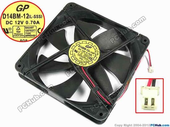 70332 Y.L FAN / Yate Loon D14BM-12 Server - Square Fan sq140x140x25, w135x2x2, 12V 0.70A Y.L FAN / Yate Loon D14BM-12 Server - Square Fan 