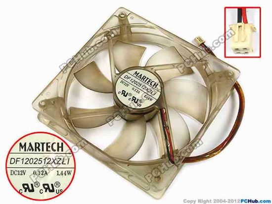 70334 MARTECH DF1202512XZLI Server - Square Fan sq120x120x25, w155x2x2, 12V 0.12A 1.44W MARTECH DF1202512XZLI Server - Square Fan 