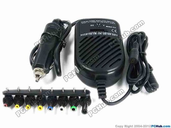 70360 Mcind AC Adapter Universal Laptop Adapter Inverter, 505C, 80W Mcind AC Adapter Universal Laptop Adapter <p><strong>Convert 12V DC electricity provided by the automobile into DC that power notebook / laptop computers that consume DC 15V to 24V Max. 80W or 4.5A</strong></p>
<p></p>
<p><strong>Features:</strong></p>
<ul>
<li>Automatic short circuit shut-off. </li>
<li>Automatic Overload protection </li>
<li>Max. 80W Watts Continuous Power output </li>
<li>Input: DC 11-14V 8A </li>
<li>Output: DC 15, 16, 18, 19 and 20V Max. 4.5A. 60 Hz </li>
<li>Output: DC 22 and 24V. 3.16A. 60 Hz </li></ul>
<p><br />
</p>
<p><strong>Usage:</strong></p>
<ul>
<li>This power inverter is most commonly used for a notebook. This is used for any electric equipments with power consumption less than DC 80W. </li>
<li>Check the sizes of the tips that match the tip of your AC or DC adapter of your equipment. </li></ul>
<p><br />
</p>
<p><strong>8 different sizes of tips are included:<br />
</strong>External diameter x internal diameter.</p>
<ul>
<li>3.5x1.7mm </li>
<li>4.0x1.7mm </li>
<li>4.8x1.7mm </li>
<li>5.5x1.7mm </li>
<li>5.5x2.1mm </li>
<li>5.5x2.5mm </li>
<li>6.3x3.0mm </li>
<li>6.0x1.0mm (pin inside) </li></ul>
<p><br />
</p>