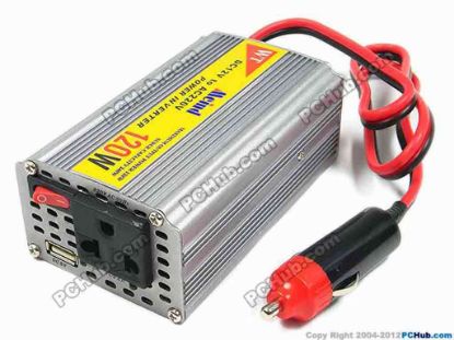 70471 Mcind Power Inverter DC Power Inverter Inverter, C120, 120W, US/EU Socket, Silver Mcind Power Inverter DC Power Inverter <span id="ctl00_ContentPlaceHolder1_ItemDesc1_lblItemDescription"><strong>Convert DC 12V provided by the automobile into AC 220V that power any electric equipments with power input AC 220V Max. 120W<br />
</strong>With USB port output DC 5V 1A, charging Laptops, iPod, iPhones, Cellular Phones, MP3/4 Players, Shavers and many others
<p>&nbsp;</p>
<p><strong>Features:</strong></p>
<ul>
    <li>Material- Case of the adapter is made of aluminum alloy that serve as heatsink </li>
    <li>Built-in ventilation fan </li>
    <li>LED indicator: power on. </li>
    <li>Automatic short circuit shut-off. </li>
    <li>Automatic Overload protection &gt; 120W </li>
    <li>Automatic Overhead protection &gt; 60 degree C </li>
    <li>Max. 150W Watts Continuous Power output </li>
    <li>Surge capacity 240 watts </li>
    <li>Fuse protection: 1 x 25A fuse </li>
</ul>
<p>&nbsp;</p>
<ul>
    <li>Input: DC 9V - 14V </li>
    <li>Output: AC 220V 50Hz Max. 120W. </li>
    <li>Output: USB DC 5V 1.0A </li>
    <li>Output Socket: Multi socket- US and EU&nbsp;compatible </li>
</ul>
</span>