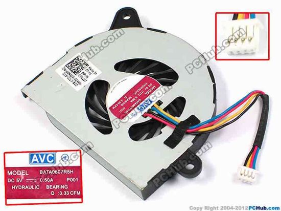 70502 AVC BATA0607R5H Cooling Fan  P001, bw60x52x7, w60x4x4, 5V 0.50A, Bare Fan AVC BATA0607R5H Cooling Fan  <span id="ctl00_ContentPlaceHolder1_ItemDesc1_lblItemDescription"><strong>Note</strong>: Please check the wire connector and the wire's colour coding before purchase.</span>