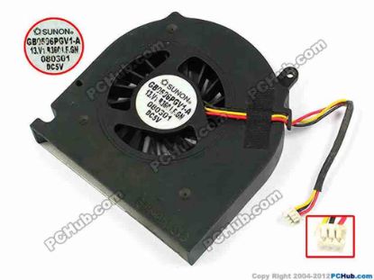 70573 SUNON GB0506PGV1-A Cooling Fan  13.V1.B3601.F.GN, bw63x63x12, w60x3x3, 5V, Bare Fa SUNON GB0506PGV1-A Cooling Fan  