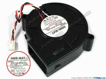 70580 NMB-MAT / Minebea BG0702-B045-00L Server - Blower Fan 00, bw75x75x25, w110x3x3, 12V 0.33A NMB-MAT / Minebea BG0702-B045-00L Server - Blower Fan 