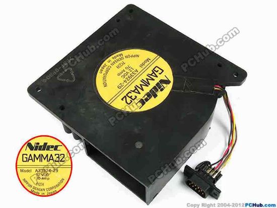 70644 Nidec A33924-29 Server - Blower Fan bw120x120x32, w65x5x9, 12V 0.70A Nidec A33924-29 Server - Blower Fan