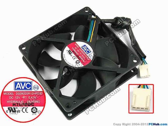 70647 AVC DS09225R12HP039 Server - Square Fan sq92x92x25, w160x4x4, 12V 0.41A AVC DS09225R12HP039 Server - Square Fan 
