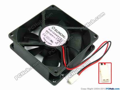 70648 SUNON KD1208PTS1 Server - Square Fan 13.GN, sq80x80x25, w125x2x2, 12V 1.9W SUNON KD1208PTS1 Server - Square Fan 