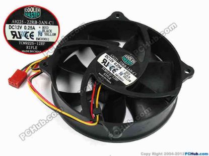 70670 Cooler Master TCM9225-12RF Server - Round Fan A9225-22RB-3AN-C1, TCM9225-12RF, dia95x95x25, w195 Cooler Master TCM9225-12RF Server - Round Fan 