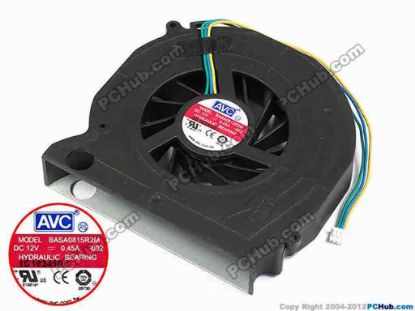 70743 AVC BASA0815R2M Server - Blower Fan -002, bw80x78x15, w110x3x3, 12V 0.45A AVC BASA0815R2M Server - Blower Fan 