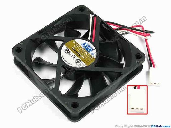 70759 AVC F7015B12SY Server - Square Fan sq70x70x15, w155x3x3, 12V 0.5A AVC F7015B12SY Server - Square Fan 