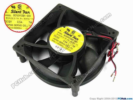 70787 Japan Servo SCNDM12B4-904 Server - Square Fan sq120x120x38, 2-wire, 12V 0.5A Japan Servo SCNDM12B4-904 Server - Square Fan 