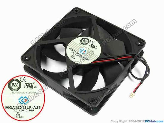 70809 Protechnic Magic MGA12012LR-A25 Server - Square Fan sq120x120x25, w155x2x2, 12V 0.30A  Protechnic Magic MGA12012LR-A25 Server - Square Fan 