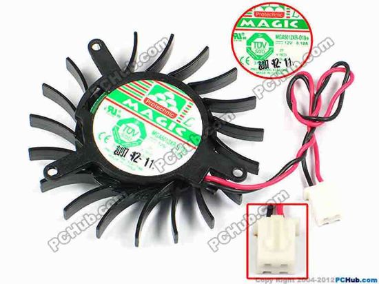 70814 Protechnic Magic MGA5012XR-O10 Server - Frameless / GPU Fan Black, 12V 0.19A, dia50, ctc43x39x32, w80x2x2 Protechnic Magic MGA5012XR-O10 Server - Frameless / GPU Fan Cooling Fan for display card