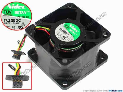 70821 Nidec B35441-94 Server - Square Fan HPF1, sq60x60x38, w30x4x6, 12V 1.50A Nidec B35441-94 Server - Square Fan 