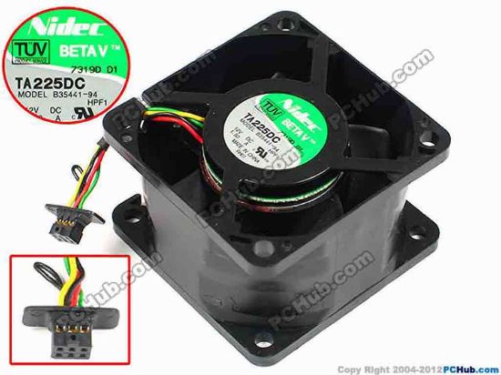 70821 Nidec B35441-94 Server - Square Fan HPF1, sq60x60x38, w30x4x6, 12V 1.50A Nidec B35441-94 Server - Square Fan 