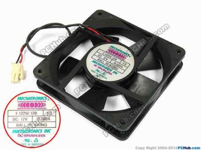 70822 MECHATRONICS E1225E12B Server - Square Fan sq120x120x25, w250x2x2, 12V 0.580A MECHATRONICS E1225E12B Server - Square Fan 