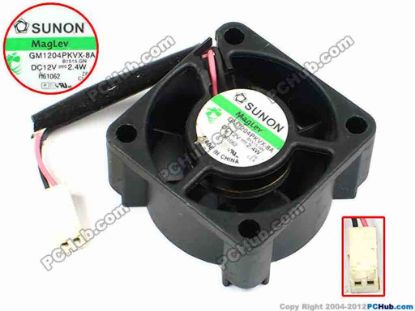 70831 SUNON GM1204PKVX-8A Server - Square Fan B1515.GN, sq40x40x20, w55x2x2, 12V 2.4W SUNON GM1204PKVX-8A Server - Square Fan 