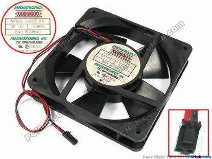 70925 MECHATRONICS E1225E12B Server - Square Fan sq120x120x25, w265x2x2, 12V 0.580A MECHATRONICS E1225E12B Server - Square Fan
