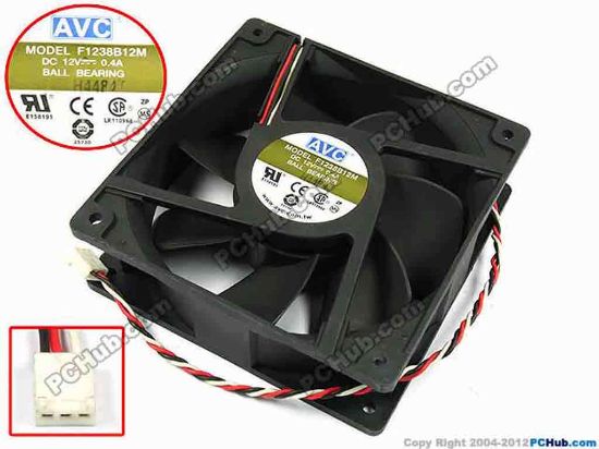 70960 AVC F1238B12M Server - Square Fan sq120x120x38, w335x3x3, 12V 0.4A AVC F1238B12M Server - Square Fan 
