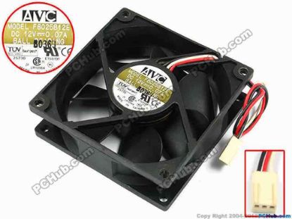 70971 AVC F8025B12E Server - Square Fan sq80x80x25, w140x3x3, 12V 0.07A AVC F8025B12E Server - Square Fan 