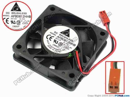 71003 Delta Electronics AFB0612HHB Server - Square Fan sq60x60x15, w75x2x2, 12V 0.18A Delta Electronics AFB0612HHB Server - Square Fan 