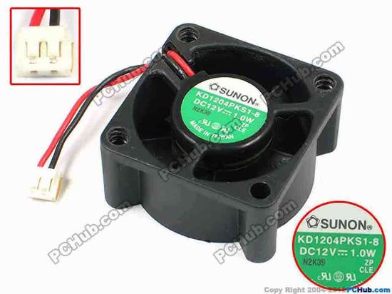 71141 SUNON KD1204PKS1-8 Server - Square Fan sq40x40x20, w45x2x2, 12V 1.0W SUNON KD1204PKS1-8 Server - Square Fan 