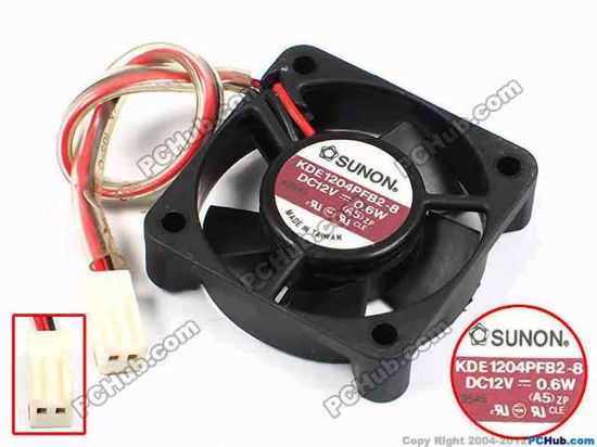 71146 SUNON KDE1204PFB2-8 Server - Square Fan sq40x40x10, w115x2x2, 12V 0.6W SUNON KDE1204PFB2-8 Server - Square Fan 