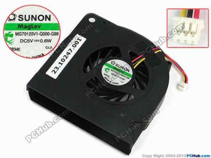 71178 SUNON MF60120V1-Q000-G99 Cooling Fan  DC5V 0.6W, w32x3x3, s70x70x11 Bare Fan SUNON MF60120V1-Q000-G99 Cooling Fan  
