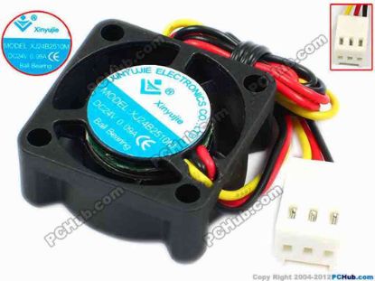 71196 Xinyujie DC- Bearing OEM- Square Fan XJ24B2510M, w200x3x3, 0.09A Xinyujie DC- Bearing OEM- Square Fan 