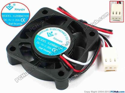 71266 Xinyujie DC- Bearing OEM- Square Fan XJ05B4010H, w195x3x3, 0.20A Xinyujie DC- Bearing OEM- Square Fan 
