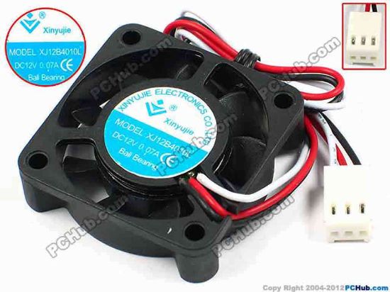 71274 Xinyujie DC- Bearing OEM- Square Fan XJ12B4010L, w195x3x3, 0.07A Xinyujie DC- Bearing OEM- Square Fan 