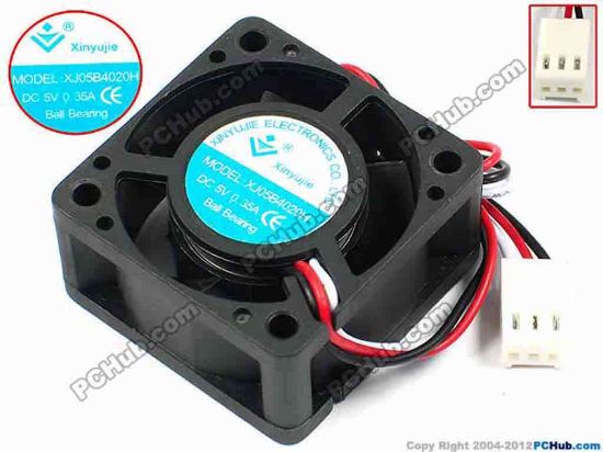 71292 Xinyujie DC- Bearing OEM- Square Fan XJ05B4020H, w195x3X3, 0.35A Xinyujie DC- Bearing OEM- Square Fan 