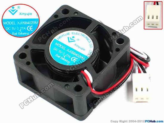 71293 Xinyujie DC- Bearing OEM- Square Fan XJ05B4020M, w195x3X3, 0.27A Xinyujie DC- Bearing OEM- Square Fan 