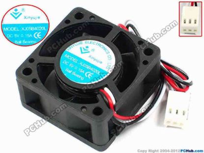 71294 Xinyujie DC- Bearing OEM- Square Fan XJ05B4020L, w195x3X3, 0.15A Xinyujie DC- Bearing OEM- Square Fan 