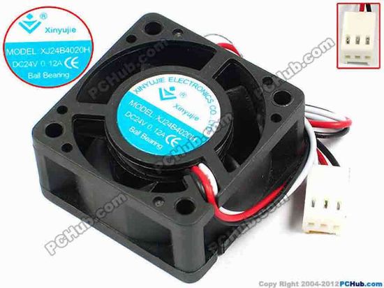 71304 Xinyujie DC- Bearing OEM- Square Fan XJ24B4020H, w195x3X3, 0.12A Xinyujie DC- Bearing OEM- Square Fan 