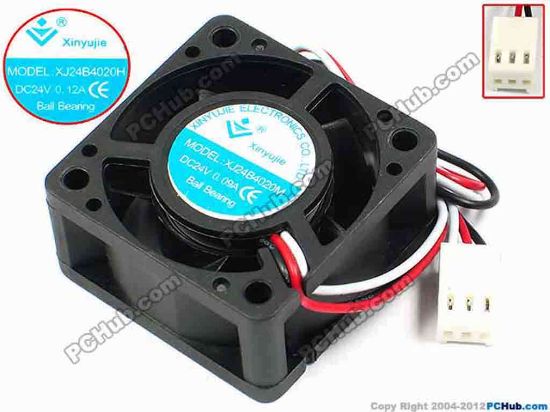 71306 Xinyujie DC- Bearing OEM- Square Fan XJ24B4020M, w195x3X3, 0.09A Xinyujie DC- Bearing OEM- Square Fan 
