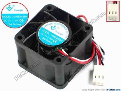 71309 Xinyujie DC- Bearing OEM- Square Fan XJ05B4028H, w195x3X3, 0.36A Xinyujie DC- Bearing OEM- Square Fan 