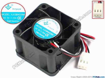 71310 Xinyujie DC- Bearing OEM- Square Fan XJ05B4028M, w195x3X3, 0.25A Xinyujie DC- Bearing OEM- Square Fan 