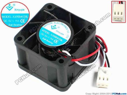 71311 Xinyujie DC- Bearing OEM- Square Fan XJ05B4028L, w195x3X3, 0.11A Xinyujie DC- Bearing OEM- Square Fan 