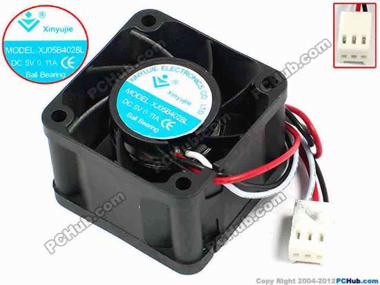 71311 Xinyujie DC- Bearing OEM- Square Fan XJ05B4028L, w195x3X3, 0.11A Xinyujie DC- Bearing OEM- Square Fan 