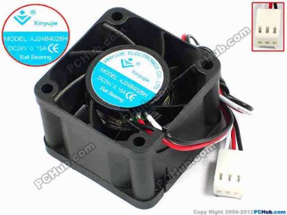 71319 Xinyujie DC- Bearing OEM- Square Fan XJ24B4028H, w195x3X3, 0.15A Xinyujie DC- Bearing OEM- Square Fan 